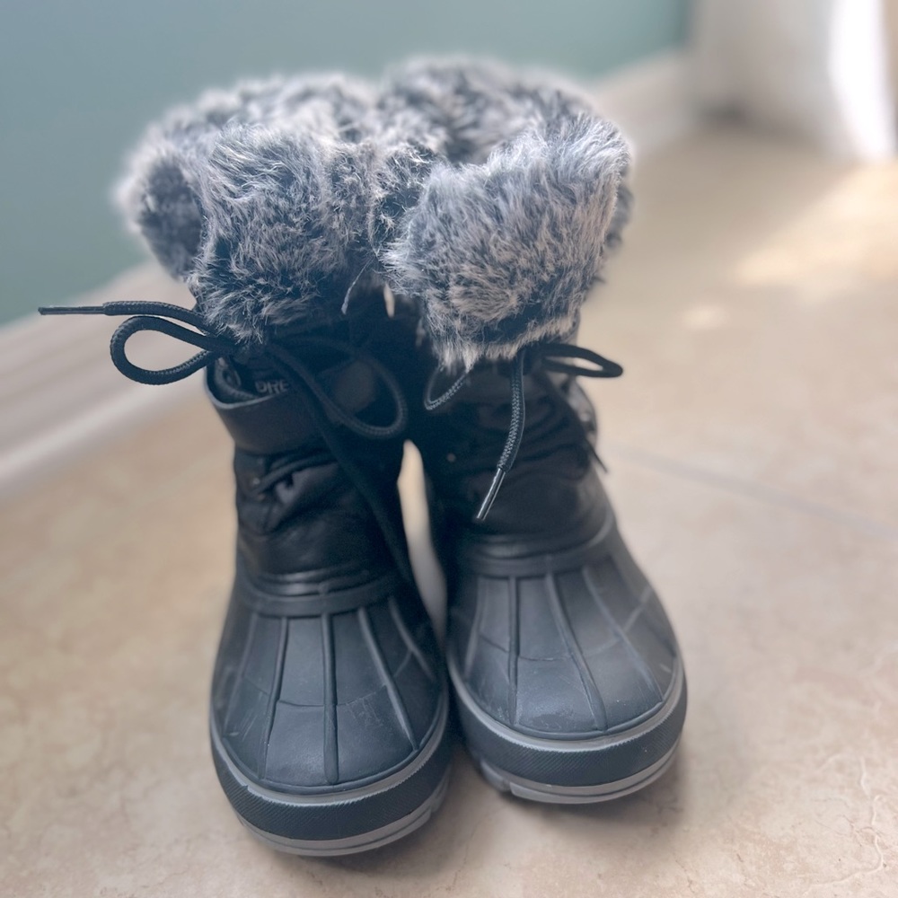 Kids Faux Fur Trim Mid-calf Boots